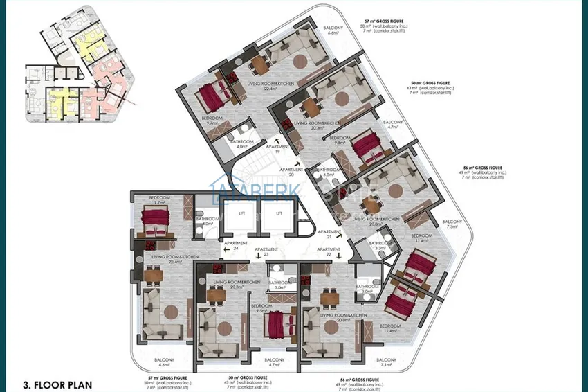 Buy cheap A new investment-attractive project of a residential complex in the center of Alanya 4 