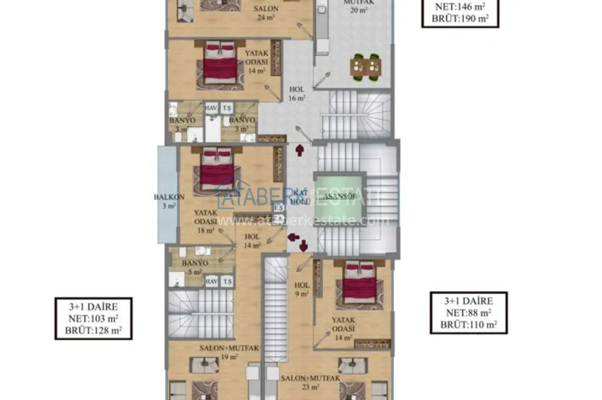 Buy cheap Apartment in the center of Alanya with a separate kitchen and fine finishing 3 