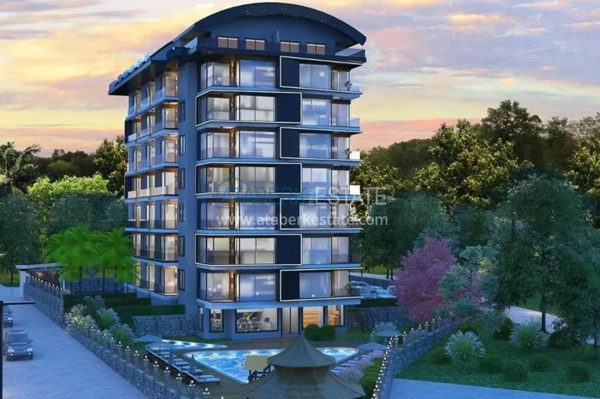 Apartments in Avsallar in a complex under construction with view characteristics 1 