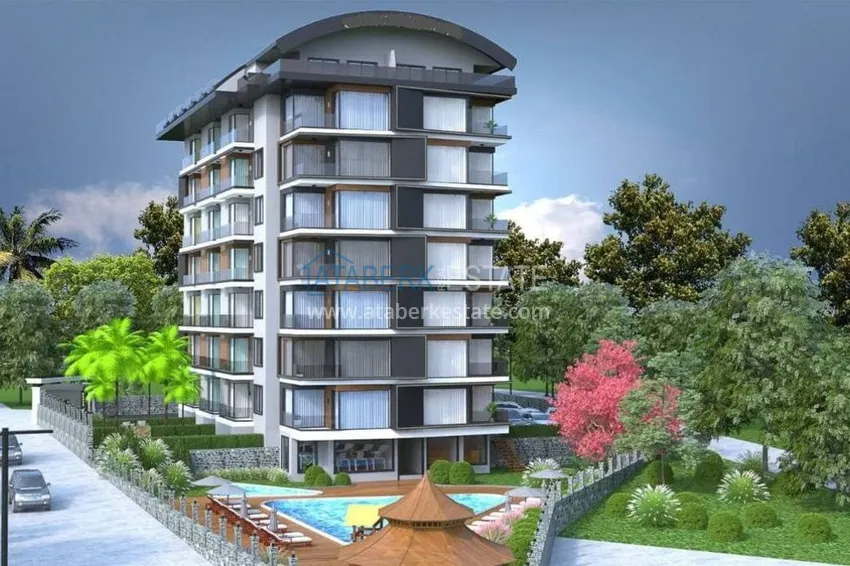 Apartments in Avsallar in a complex under construction with view characteristics 2 