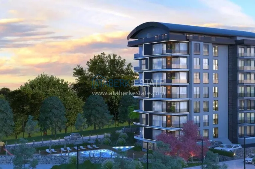 Apartments in Avsallar in a complex under construction with view characteristics 3 