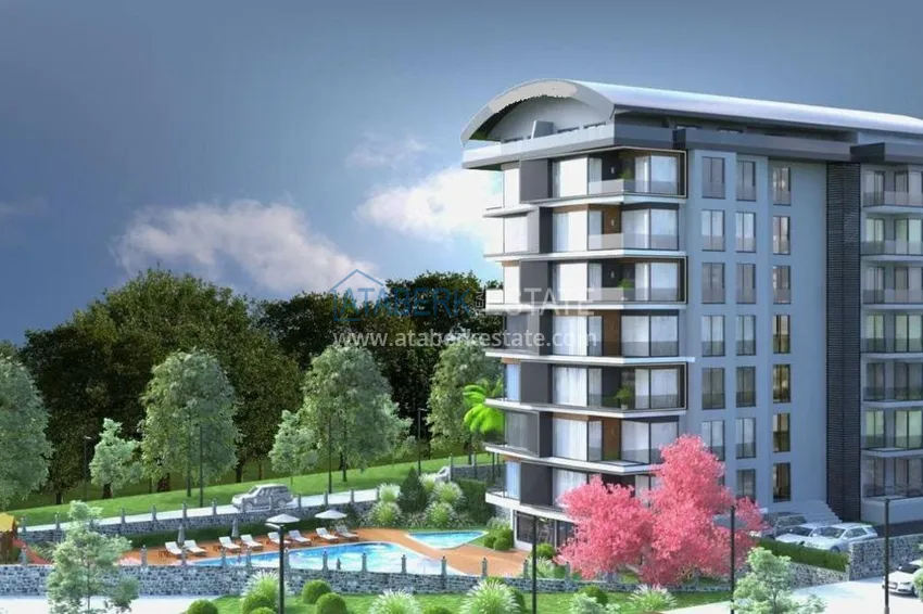 Apartments in Avsallar in a complex under construction with view characteristics 4 