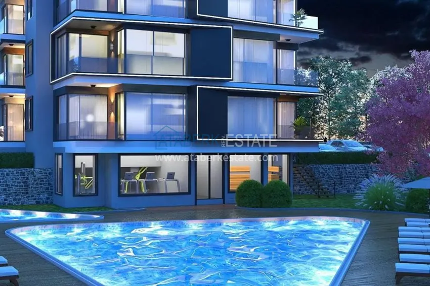 Apartments in Avsallar in a complex under construction with view characteristics 5 