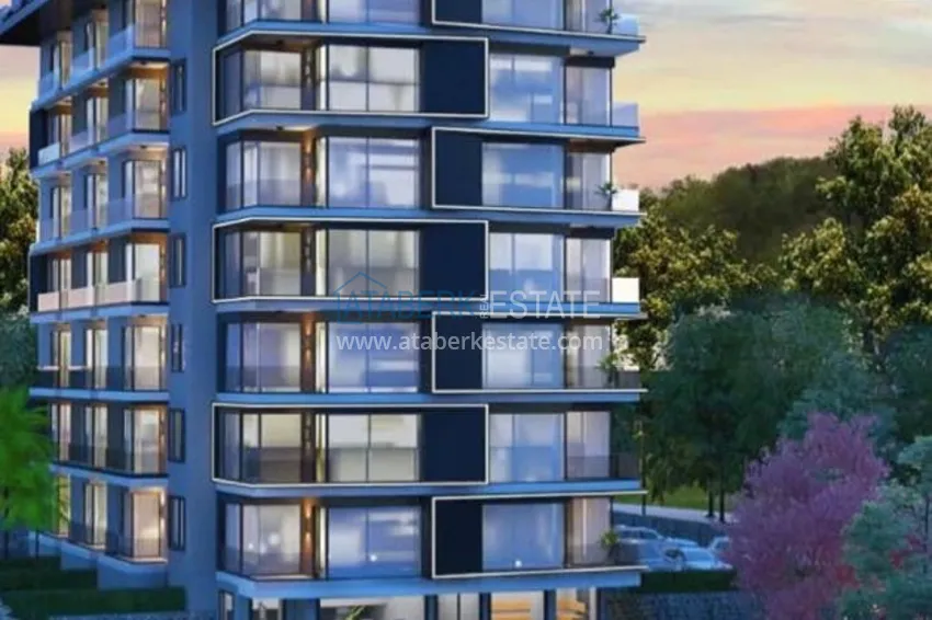 Apartments in Avsallar in a complex under construction with view characteristics 7 