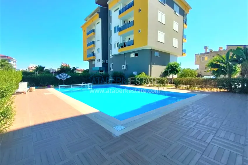 Furnished studio in Kestel area with sea view in a modern complex 2 