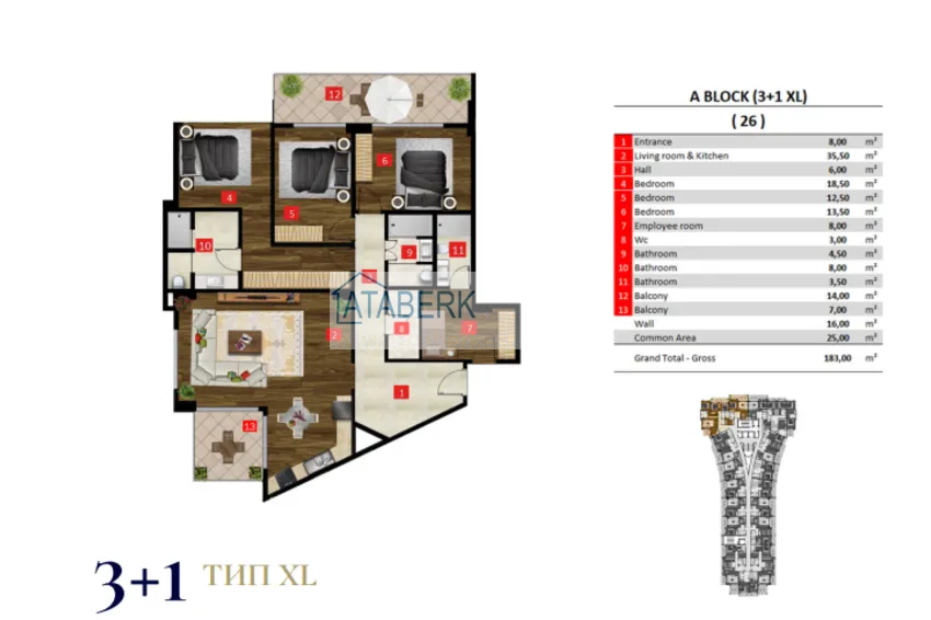 Buy cheap Incredible scale new project of a hotel complex in Turkler 1 