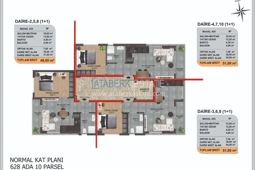 Buy cheap Apartments in the center of Alanya from an investor in a complex under construction 1 