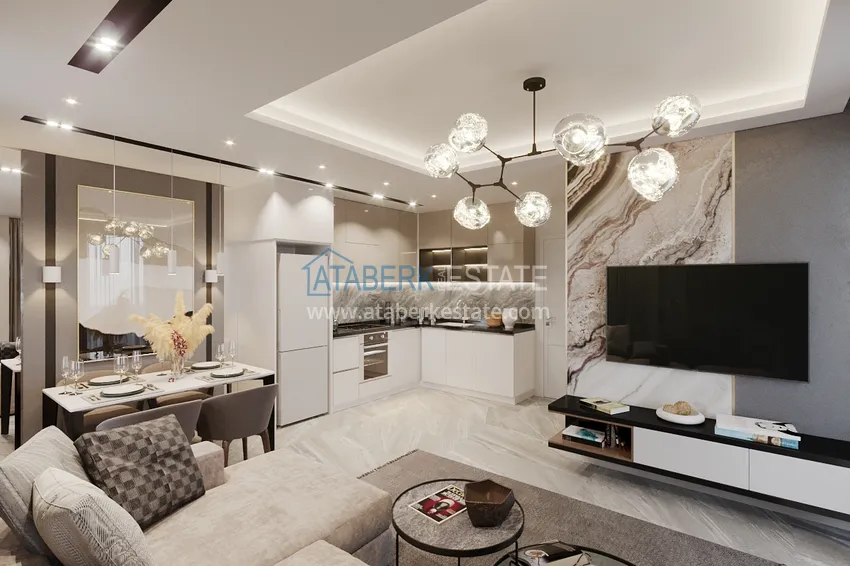 Apartment in the center of Alanya Cleopatra beach area three-room with new furniture 1 