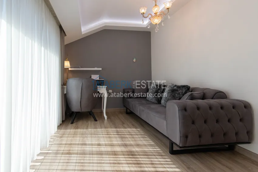 Purchase Duplex in Mahmutlar with furniture and sea and mountain views in a new complex 33 