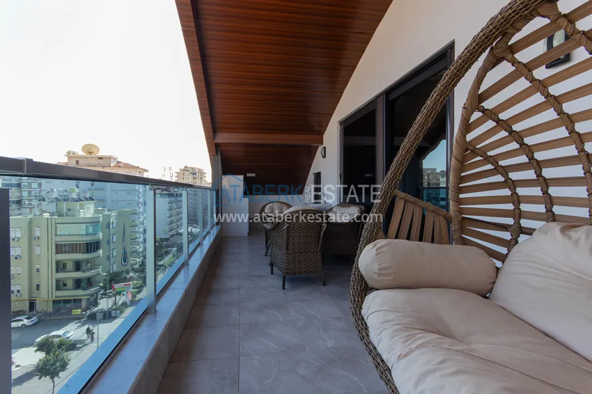 Purchase Duplex in Mahmutlar with furniture and sea and mountain views in a new complex 49 