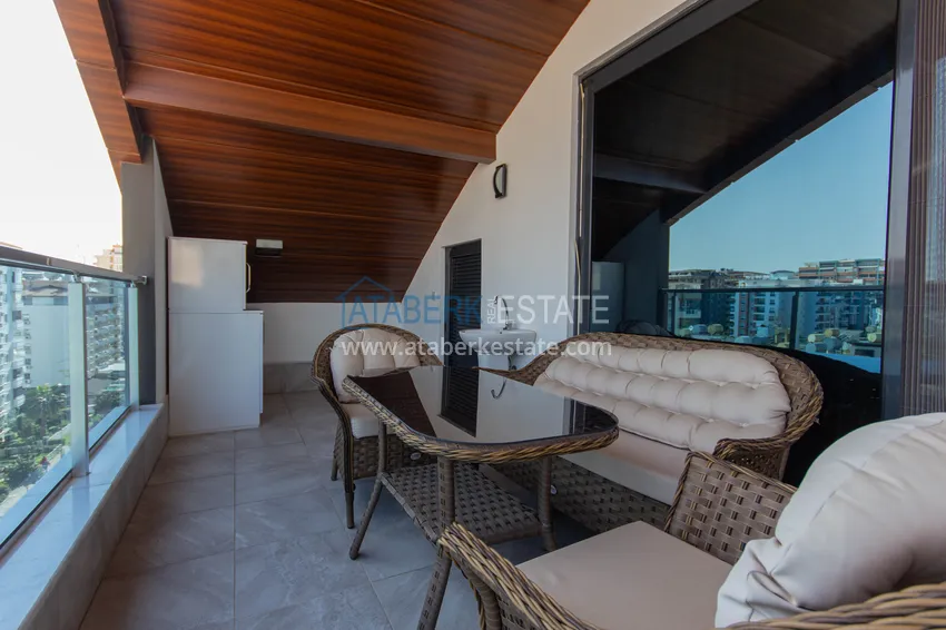 Purchase Duplex in Mahmutlar with furniture and sea and mountain views in a new complex 50 