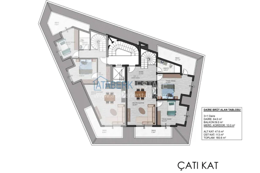 Buy cheap Apartments in a modern city house in the very center of Alanya at the final stage of construction 6 