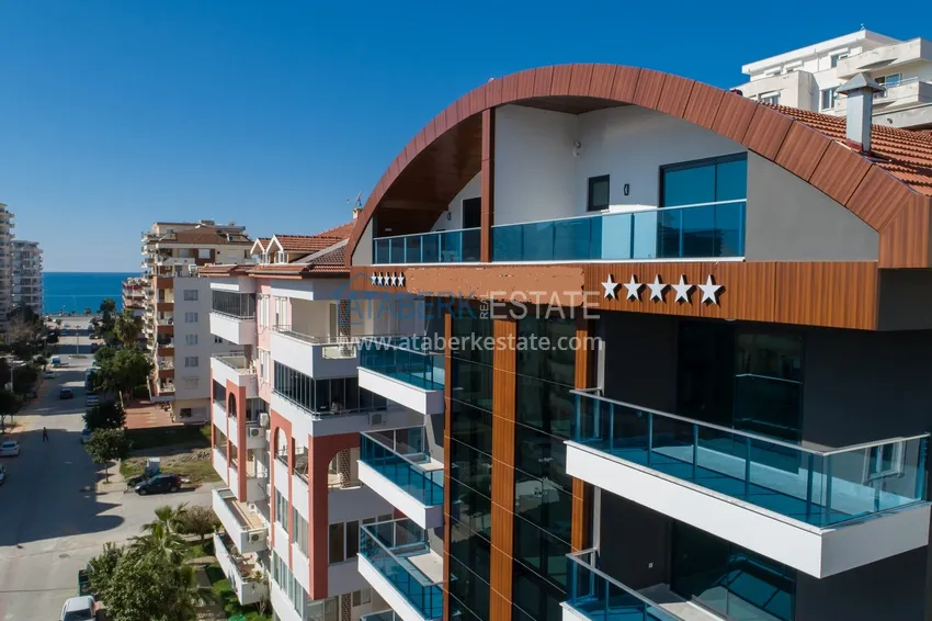 Duplex in Mahmutlar with furniture and sea and mountain views in a new complex 7 