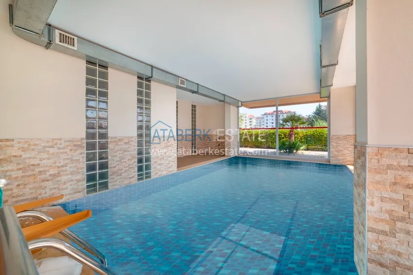 Furnished apartment in Kestel in a cozy complex on the 1st coastline 15 