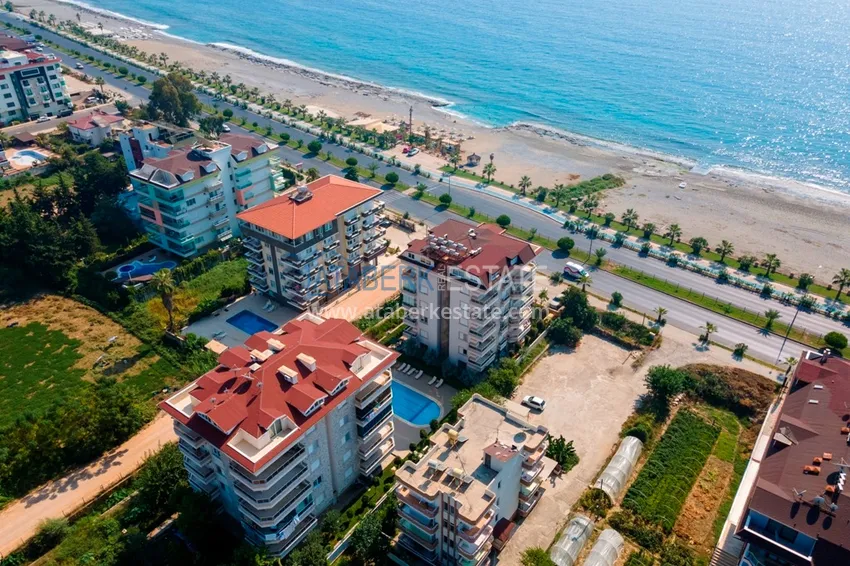 Furnished apartment in Kestel in a cozy complex on the 1st coastline 3 