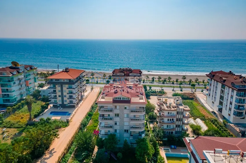 Furnished apartment in Kestel in a cozy complex on the 1st coastline 5 