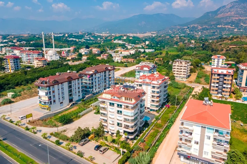 Furnished apartment in Kestel in a cozy complex on the 1st coastline 6 