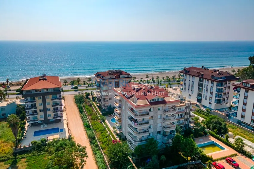 Furnished apartment in Kestel in a cozy complex on the 1st coastline 8 