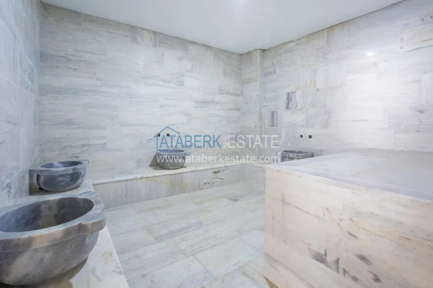 Furnished penthouse in Mahmutlar with sea view in a young complex 9 