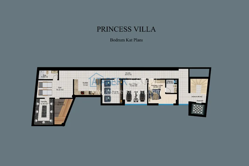 Buy cheap Exclusive project of private luxury villa in Alanya - Bektas 1 