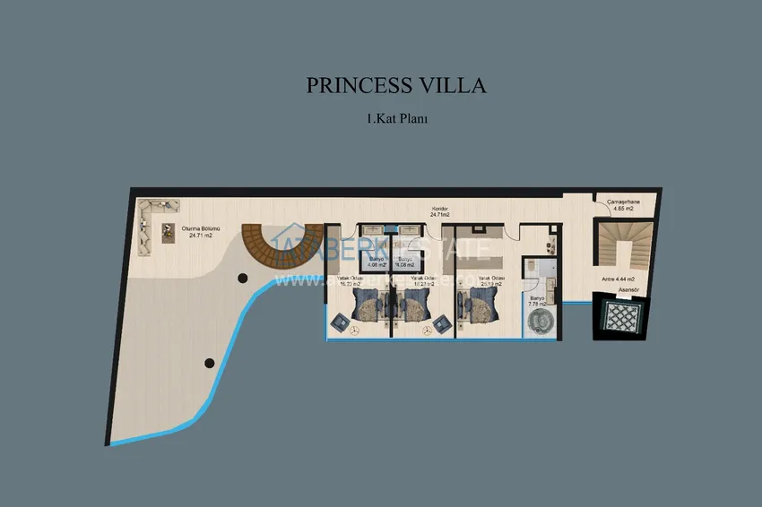 Buy cheap Exclusive project of private luxury villa in Alanya - Bektas 2 