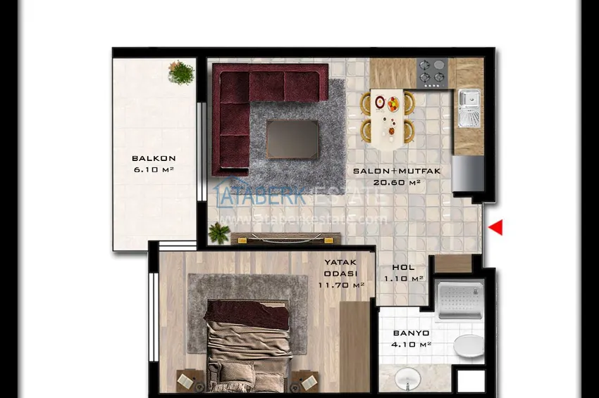 Buy cheap One bedroom apartment in Mahmutlar with installments  2 