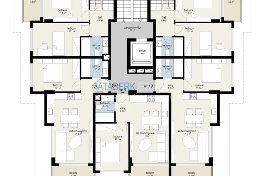 Buy cheap Sea view apartments from a developer in the center of Alanya — Cleopatra beach area 4