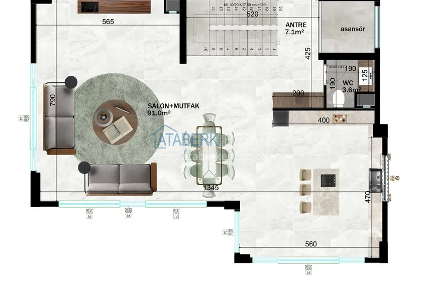 Buy cheap Villas under construction in Alanya Tepe area with panoramic views 3 