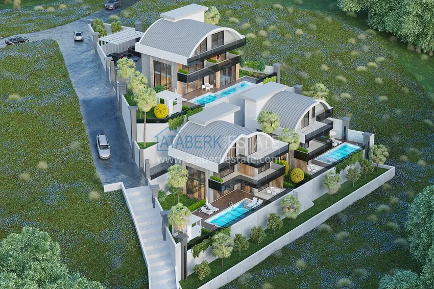 Villas under construction in Alanya Tepe area with panoramic views 10 