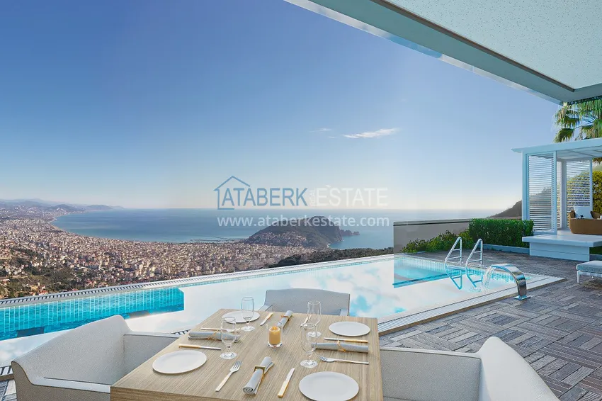 Villas under construction in Alanya Tepe area with panoramic views 11 
