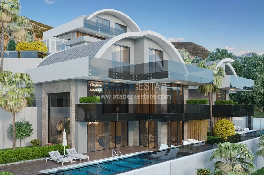 Villas under construction in Alanya Tepe area with panoramic views 5 