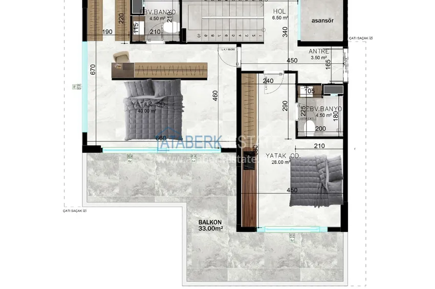 Buy cheap Villas under construction in Alanya Tepe area with panoramic views 4 