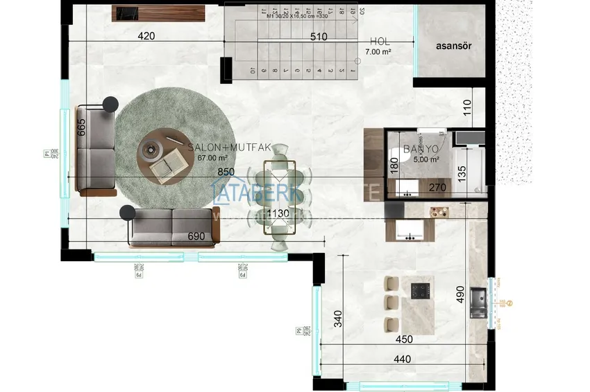 Buy cheap Villas under construction in Alanya Tepe area with panoramic views 6 