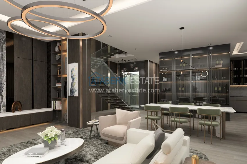 Purchase  Villas under construction in Alanya Tepe area with panoramic views 32 