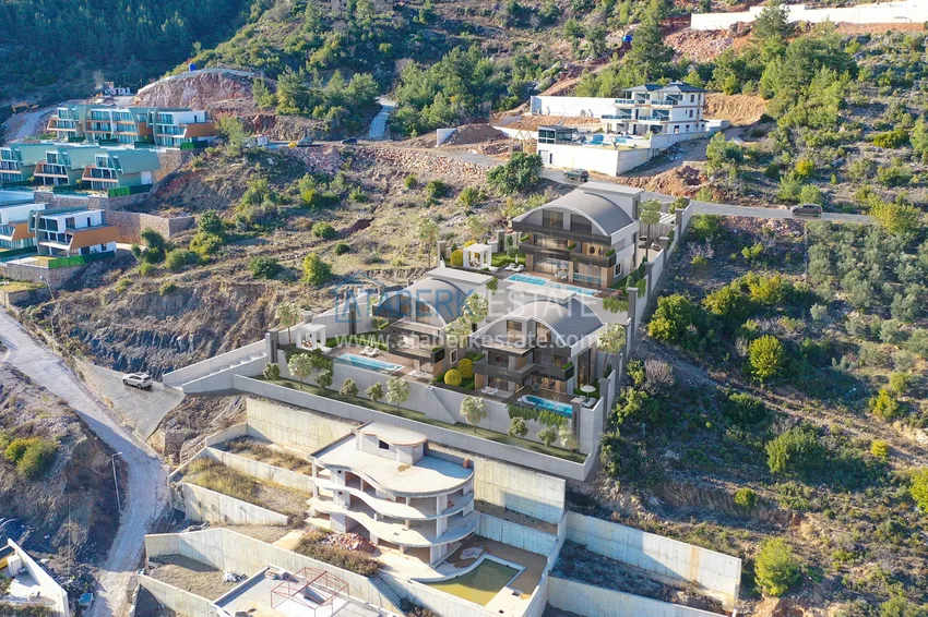 Villas under construction in Alanya Tepe area with panoramic views 12 