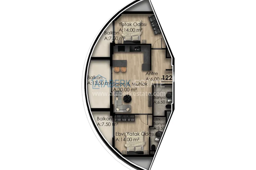 Buy cheap Apartments in Gazipasa at the excavation stage in a residence with hotel infrastructure 10 