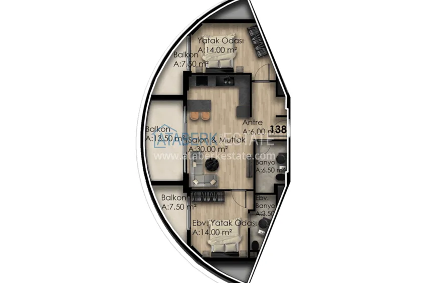 Buy cheap Apartments in Gazipasa at the excavation stage in a residence with hotel infrastructure 12 