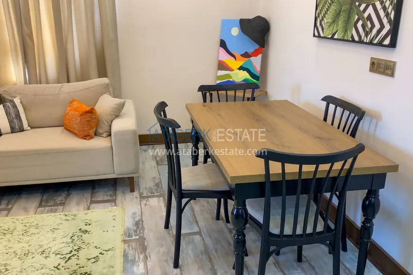 Purchase  Furnished one-bedroom apartment with a glazed balcony and a panoramic open view of the sea and mountains - Gazipasa 3 