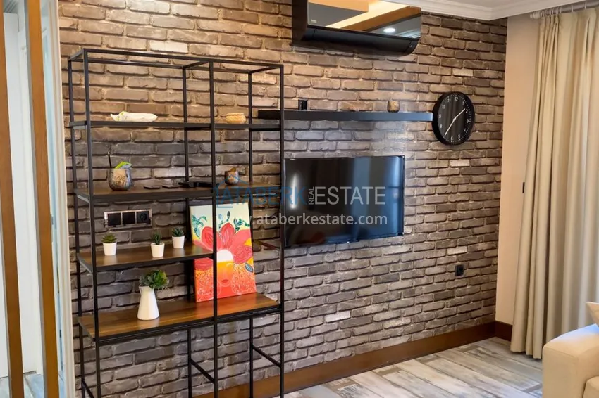 Purchase  Furnished one-bedroom apartment with a glazed balcony and a panoramic open view of the sea and mountains - Gazipasa 5 