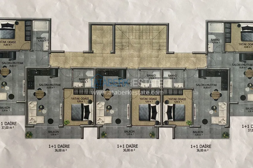 Buy cheap 1+1 apartment in Avsallar in a new boutique complex 1