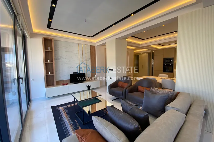 Purchase  Three-room apartment in the center of Alanya with an author's interior and an open view of the mountains 10 