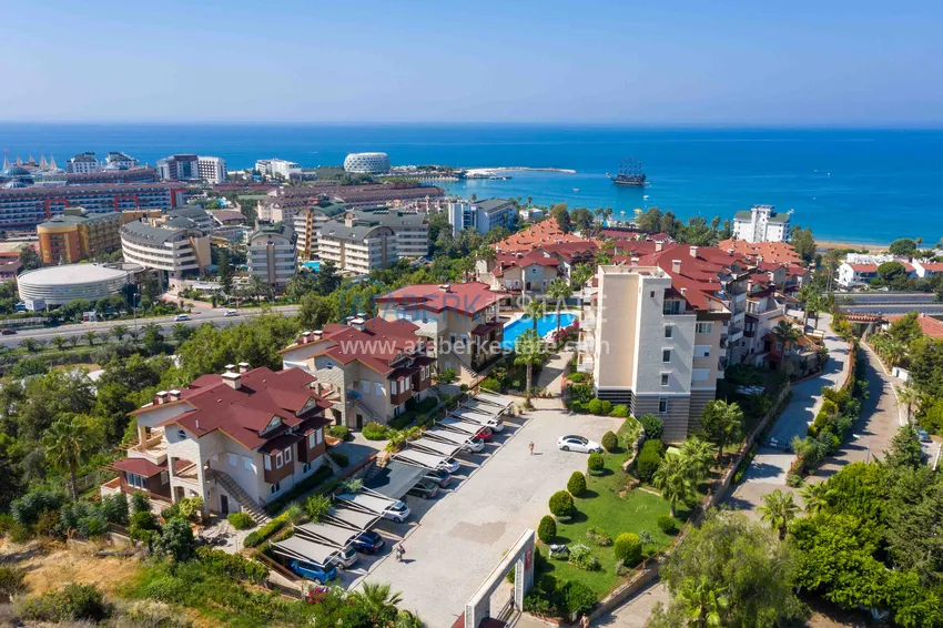 Apartment with furniture, private sauna and sea view in a townhouse – Alanya, Avsallar 2 