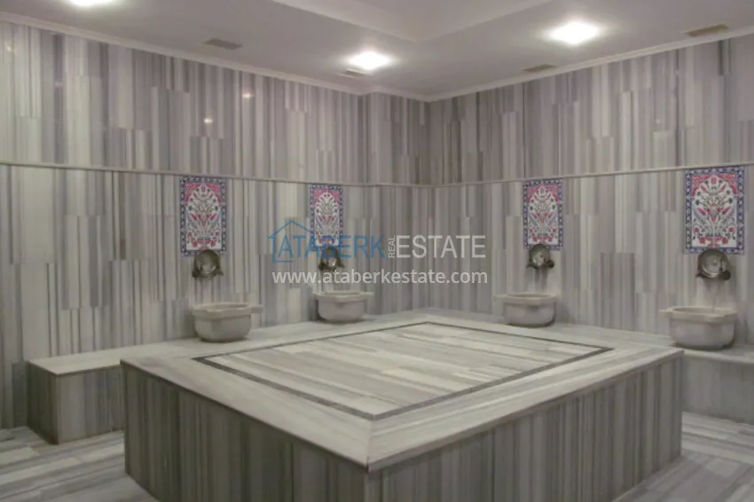 Apartment with furniture, private sauna and sea view in a townhouse – Alanya, Avsallar 22 