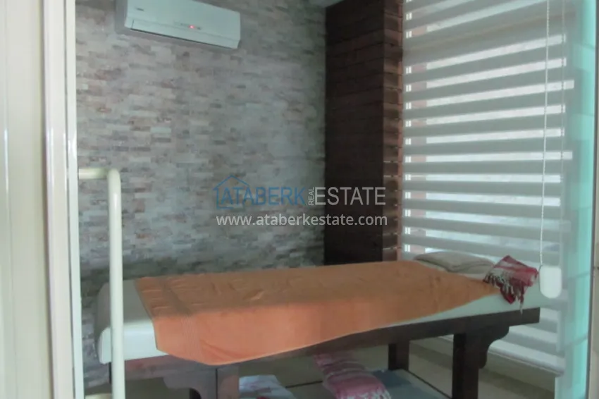 Apartment with furniture, private sauna and sea view in a townhouse – Alanya, Avsallar 23 