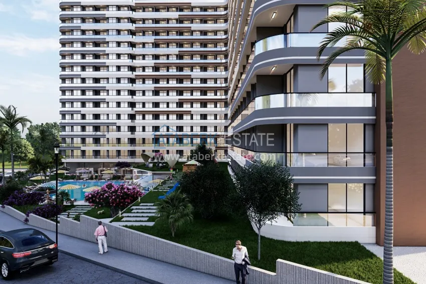 An innovative and modern project at the initial stage of construction in Erdemli. 4 