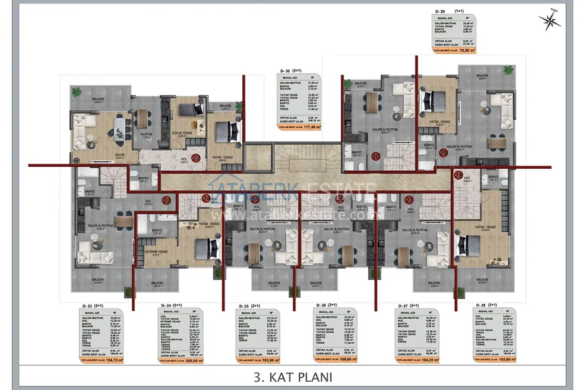 Buy cheap Duplex 2 + 1 with mountain views in a modern boutique complex, Oba - Alanya 1 