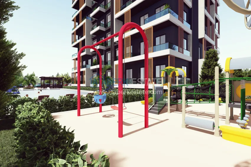 1 + 1 apartments 500 meters from the sea in an attractive area of ​​Mersin, Tej 9 