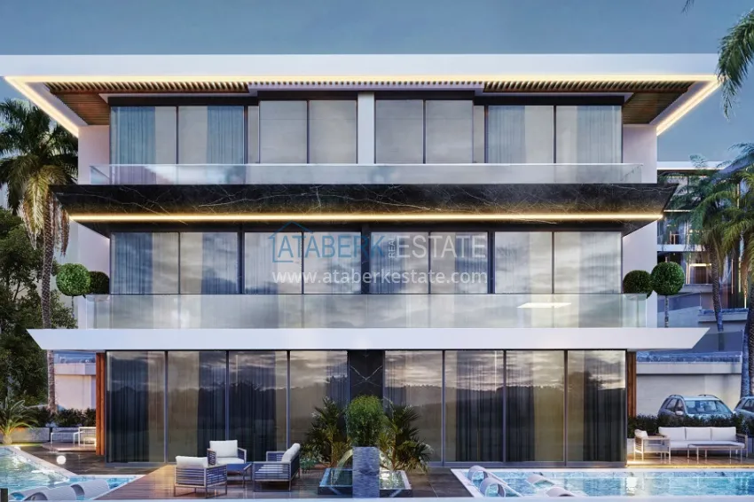 An elite villa complex project under construction in Alanya — Upper Oba district 3 