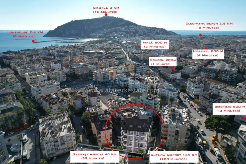 Apartments in a modern city house in the very center of Alanya at the final stage of construction 10 