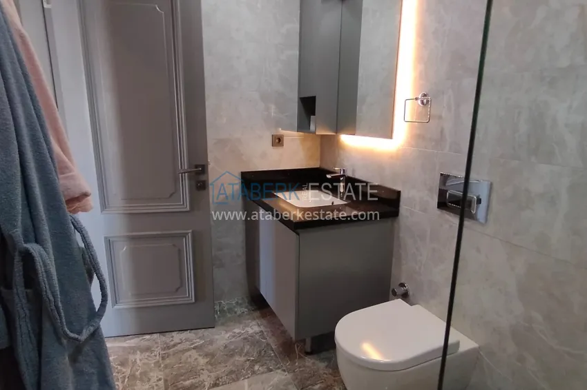 Purchase 2+1 apartment with high-quality finishing and open sea views in an exclusive complex — Alanya, Kargicak 13